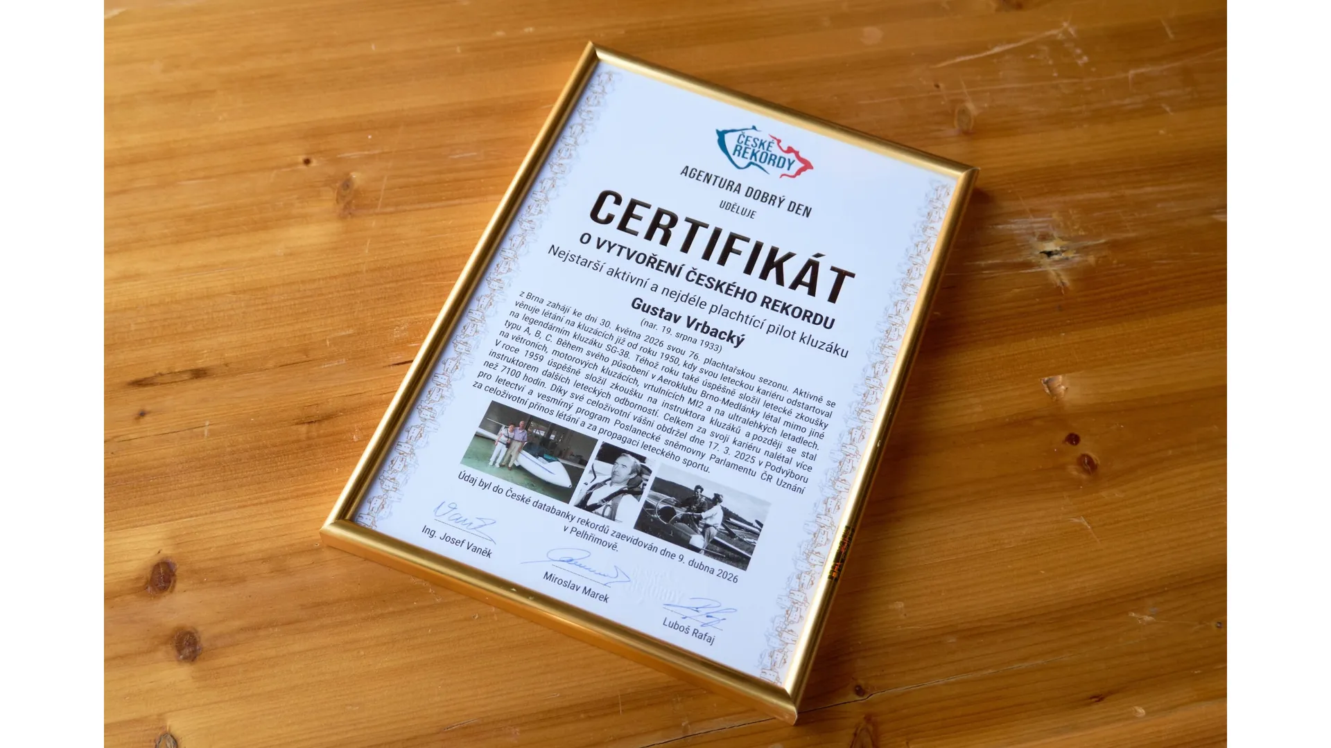 Legenda z Medlánek Gustav Vrbacký v Knize rekordů!